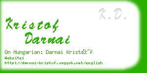 kristof darnai business card